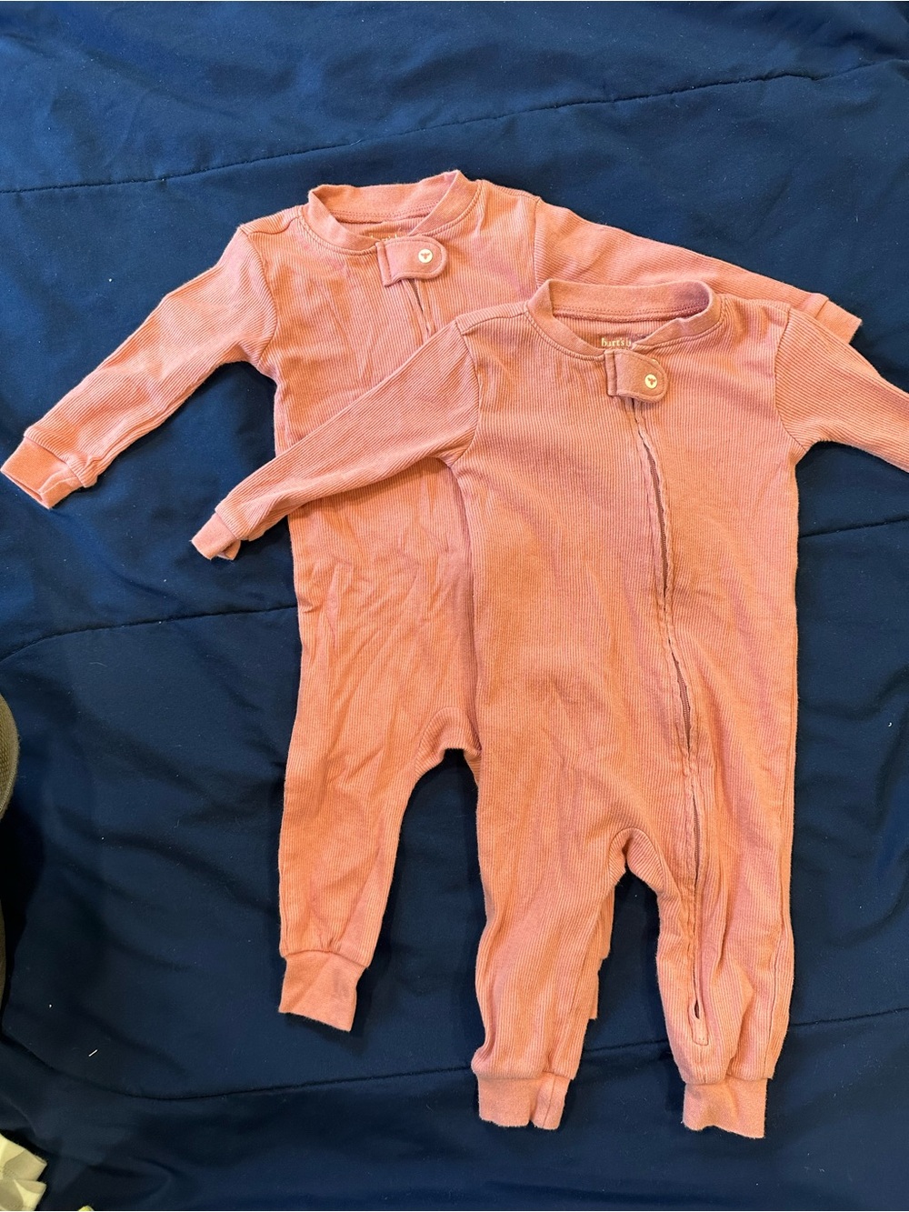 Burt's Bees Baby One-Piece Footie Rompers in Dusty Rose